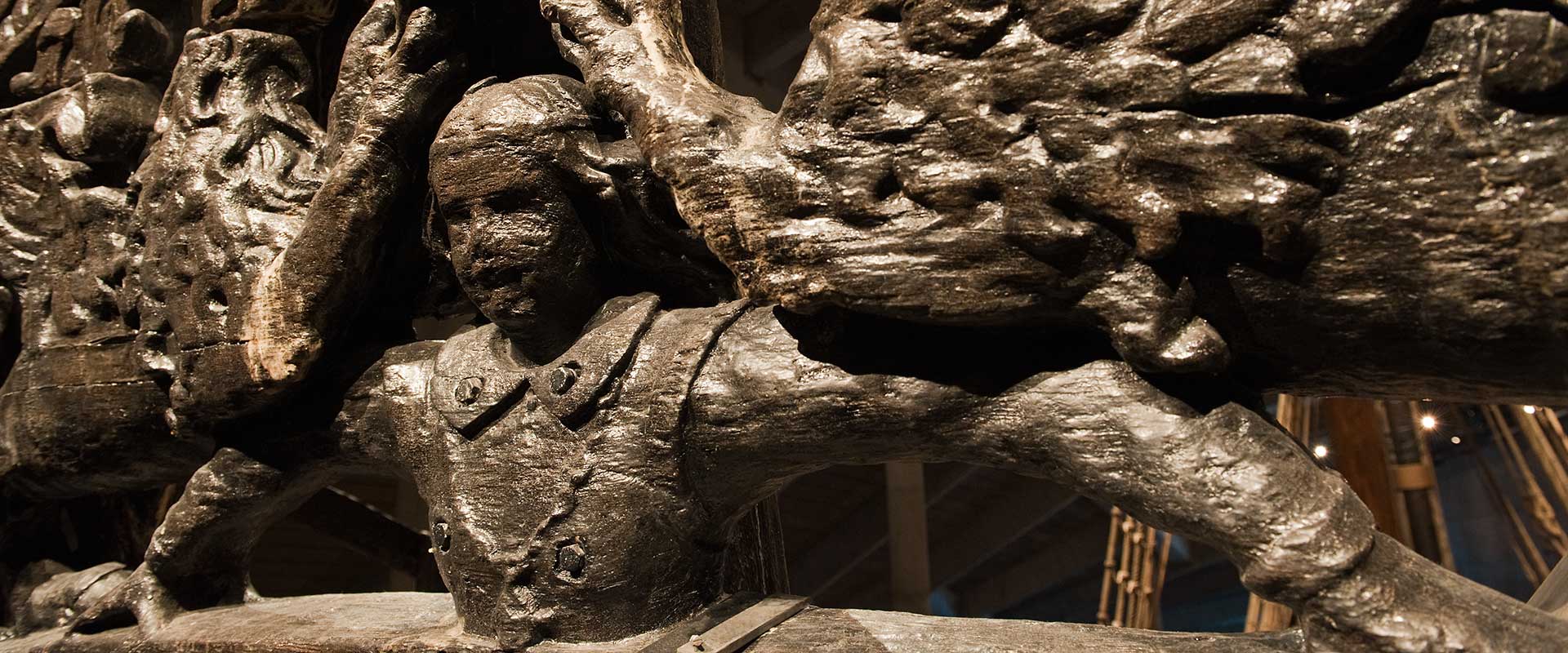 The richly carved stern of Vasa